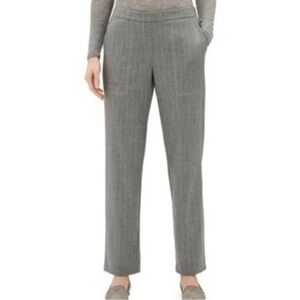Lafayette 148 Fulston Glistening Pinstripe Trousers Wool Cashmere